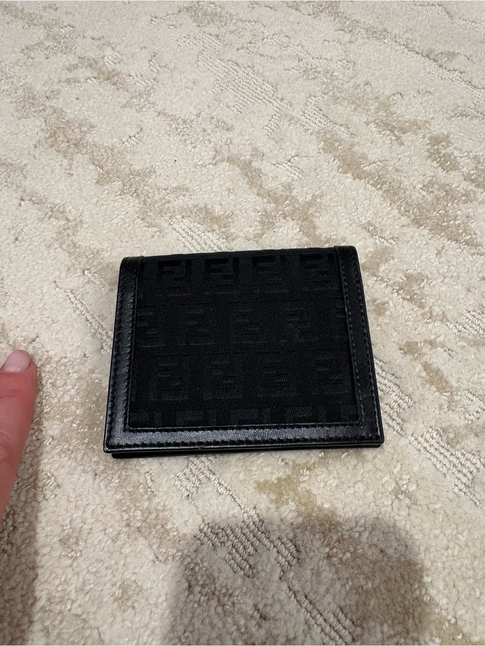 Fendi Black Men's Card & Key Holder with Monogram Jacquard